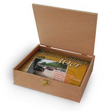 CD der 30er Jahre Schlager in Holzkiste mit Wunsch-Gravur