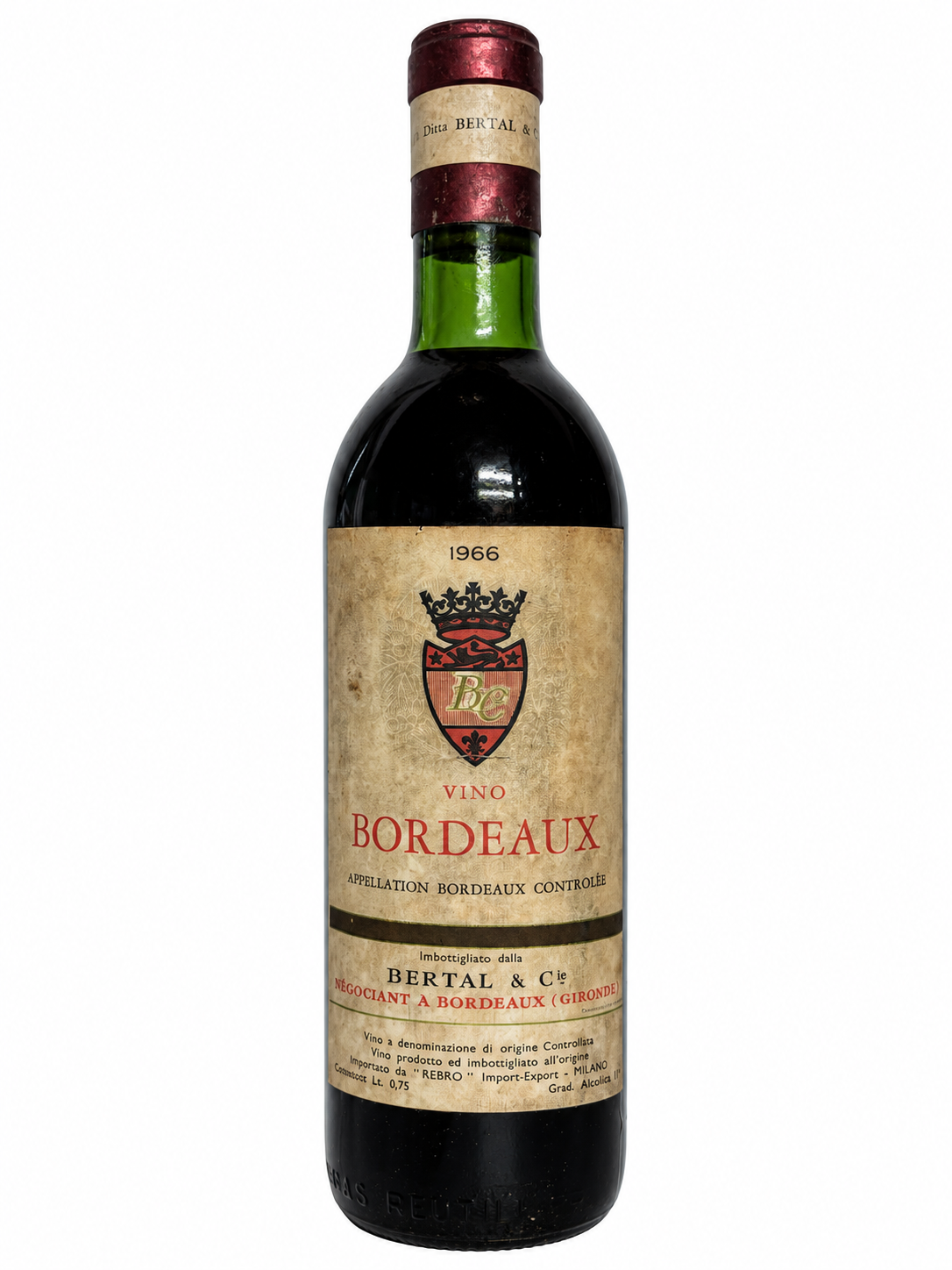 Wein 1966 Vino Bordeaux Bertal & Cie