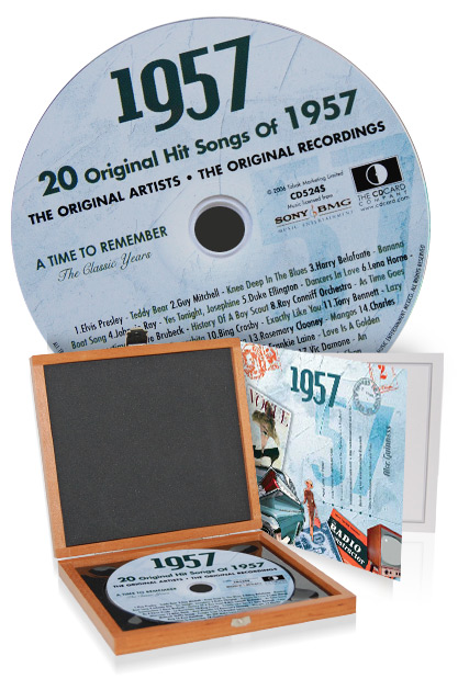 CD 1957 Musik-Hits in Luxusbox, auch mit Gravur!