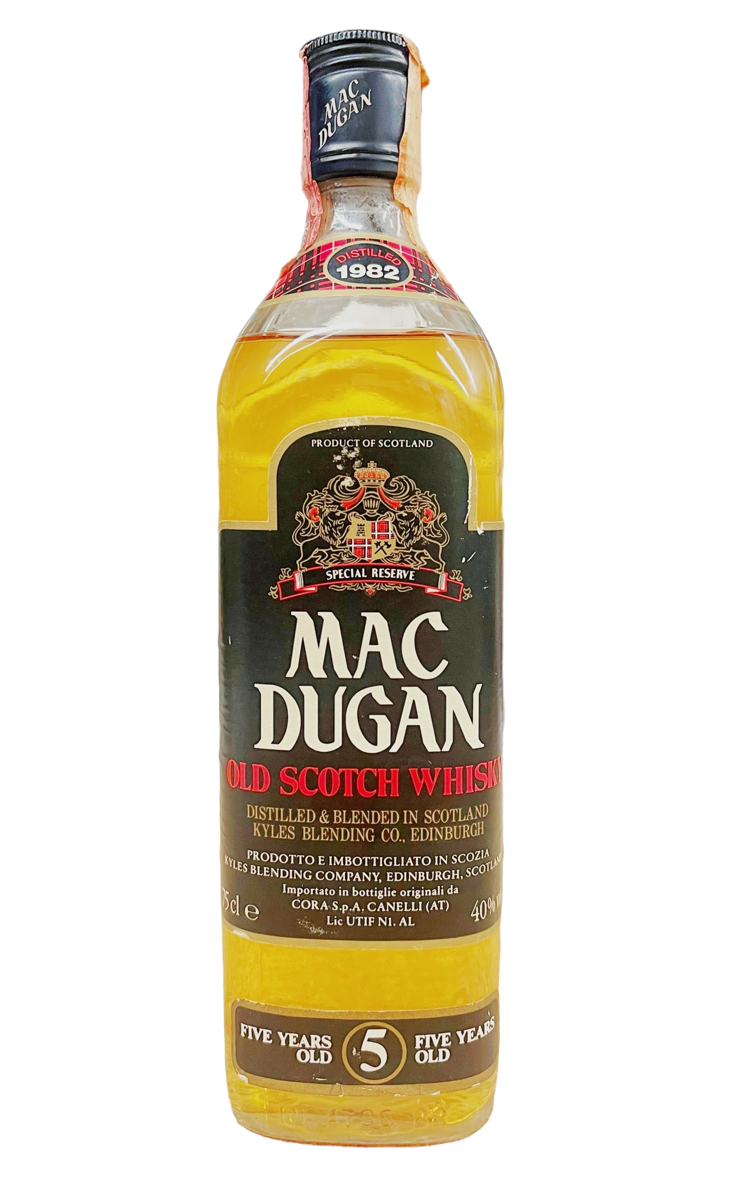 Whisky 1982 Mac Dugan Rare 5 Years Special Reserve