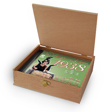 CD 1938 Schlager in Holzkiste mit Wunsch-Gravur