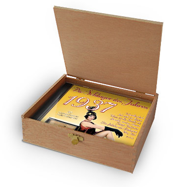 CD 1937 Schlager in Holzkiste mit Wunsch-Gravur