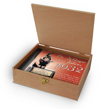 CD 1932 Schlager in Holzkiste mit Wunsch-Gravur