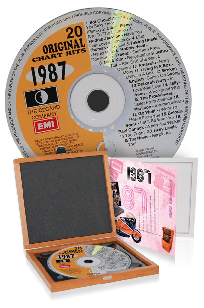 CD 1987 Musik-Hits in Luxusbox, auch mit Gravur!