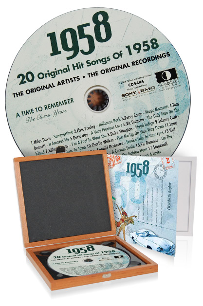 CD 1958 Musik-Hits in Luxusbox, auch mit Gravur!