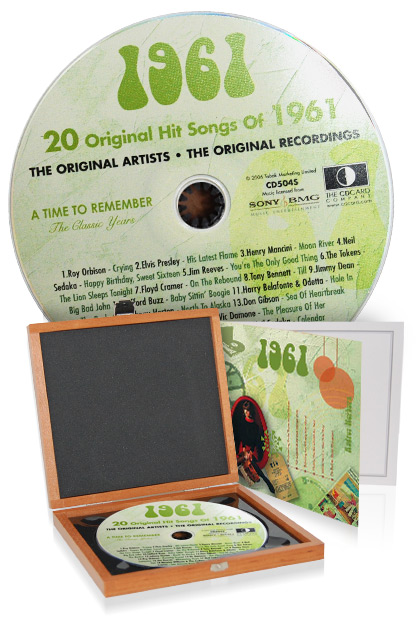 CD 1961 Musik-Hits in Luxusbox, auch mit Gravur!
