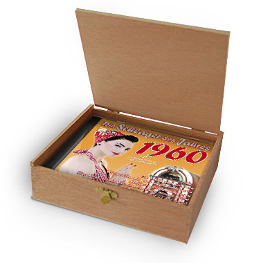 CD 1960 Schlager in Holzkiste mit Wunsch-Gravur