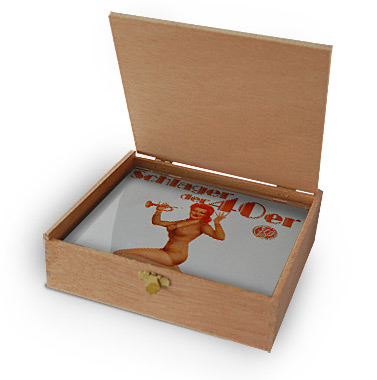 CD 1940 Schlager in Holzkiste mit Wunsch-Gravur