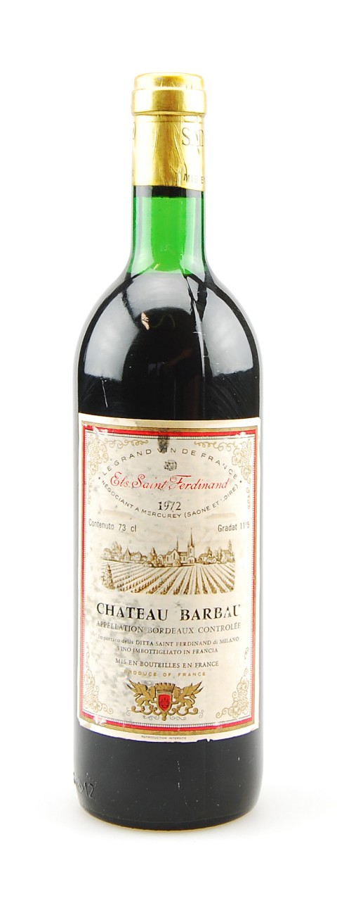 Wein 1972 Chateau Barbau Ets. Saint Ferdinand