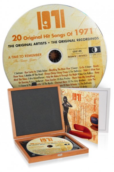 CD 1971 Musik-Hits in Luxusbox, auch mit Gravur!