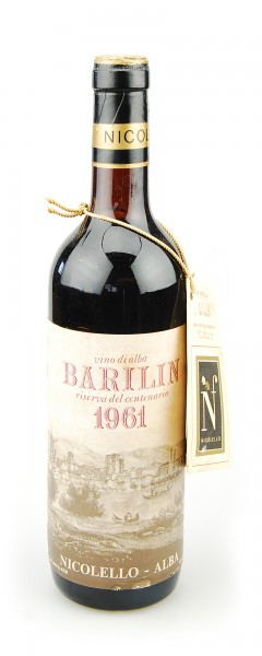 Wein 1961 Barilin Riserva del Centenario Nicolello