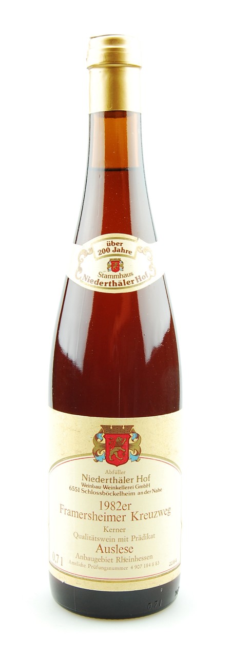 Wein 1982 Framersheimer Kreuzweg Kerner Auslese