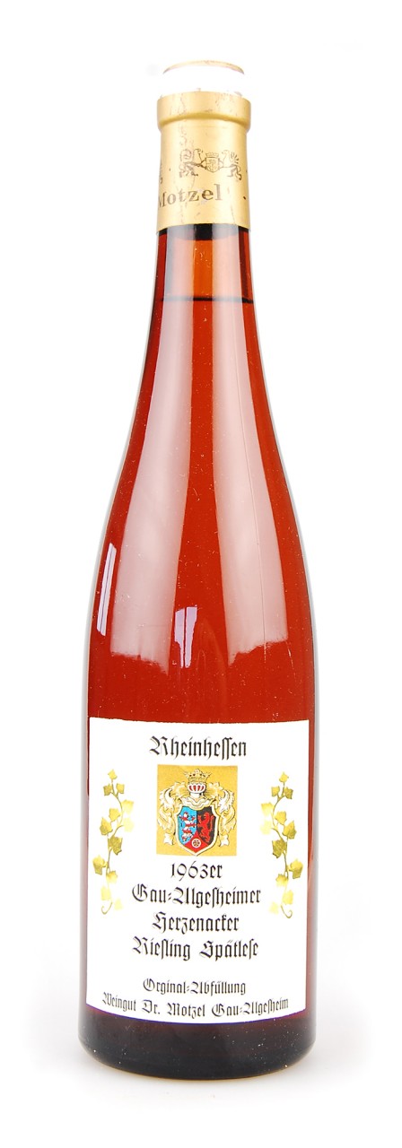 Wein 1963 Gau-Algesheimer Herzenacker Spätlese Riesling