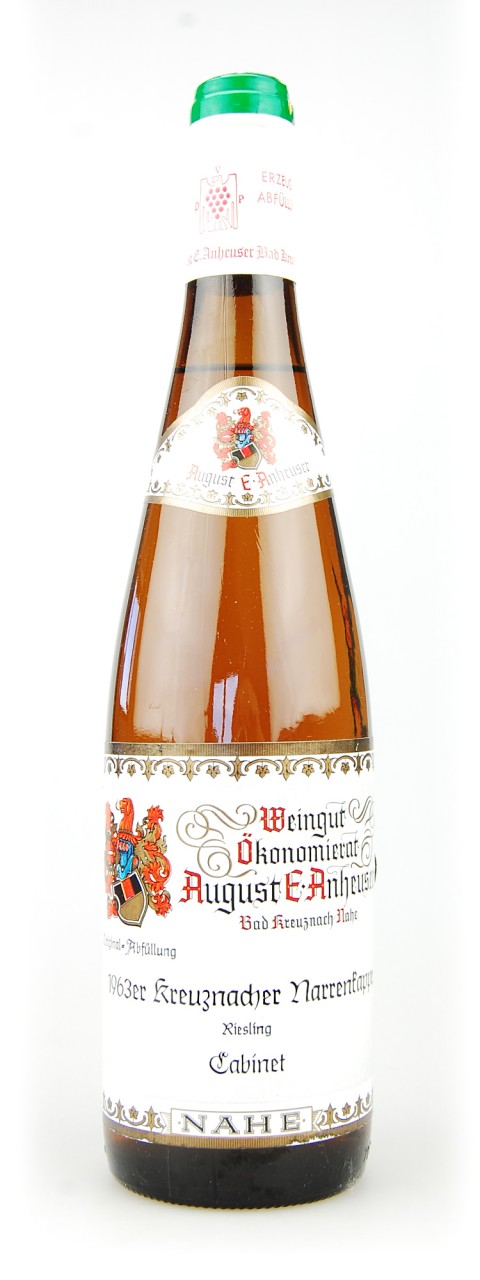 Wein 1963 Kreuznacher Narrenkappe Anheuser Riesling
