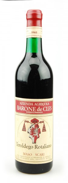 Wein 1963 Teroldego Rotaliano Barone de Cles