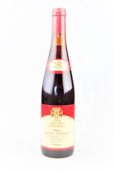 Wein 1986 Szigetvár Inselburger Spätburgunder Rose