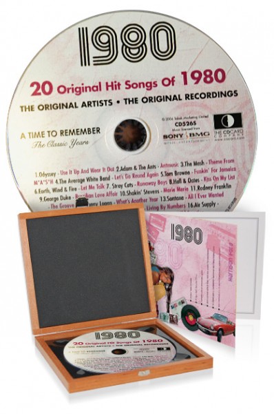 CD 1980 Musik-Hits in Luxusbox, auch mit Gravur!