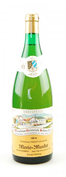 Wein 1981 Edenkobener Schloß Ludwigshöhe Morio-Muskat