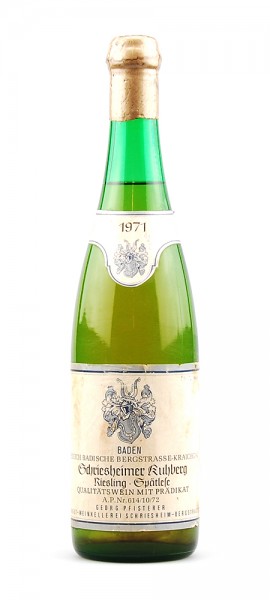 Wein 1971 Schriesheimer Kuhberg Riesling Spätlese