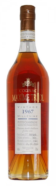 Cognac 1967 Maxime Trijol Petite Champagne
