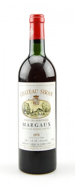 Wein 1978 Chateau Siran Grand Cru Margaux