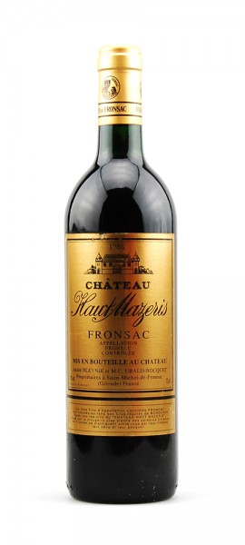 Wein 1986 Chateau Haut-Mazeris Appellation Fronsac