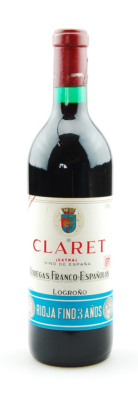 Wein 1972 Claret Extra Rioja Fino 3 anos