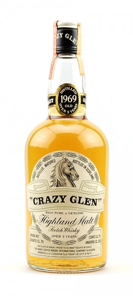 Whisky 1969 Crazy Glen Scotch Highland Malt 5 years old