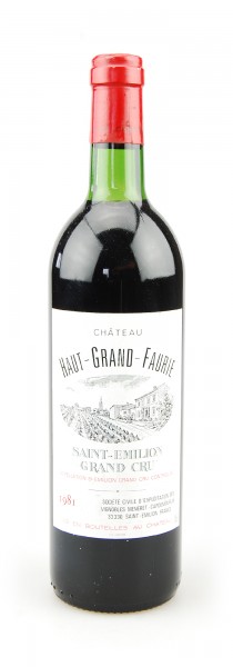 Wein 1981 Chateau Haut-Grand-Faurie St.Emilion