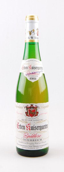 Wein 1981 Erben Kaisergarten Spätlese