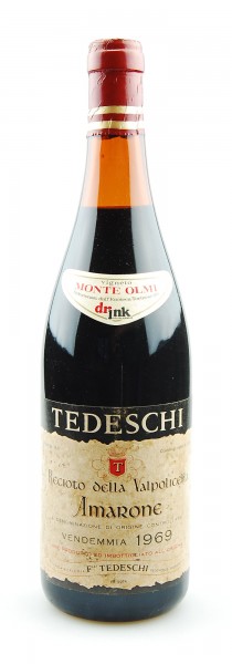 Wein 1969 Amarone Tedeschi Valpolicella Monte Olmi