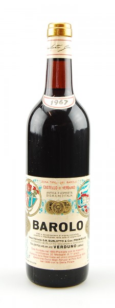 Wein 1967 Barolo Burlotto Castello di Verduno