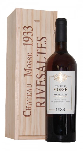 Wein 1933 Rivesaltes Chateau Mossé in Holzkiste