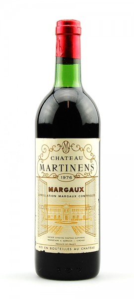 Wein 1976 Chateau Martinens Appellation Margaux