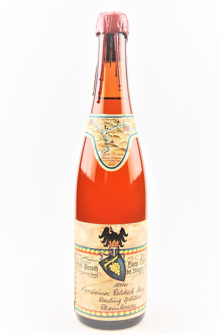 Wein 1948 Niersteiner Rehbach Steig Riesling Spätlese