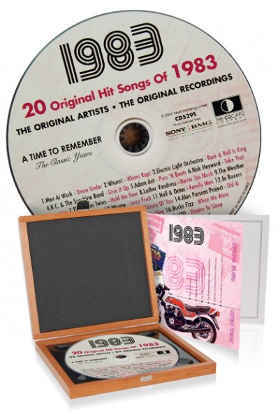 CD 1983 Musik-Hits in Luxusbox, auch mit Gravur!