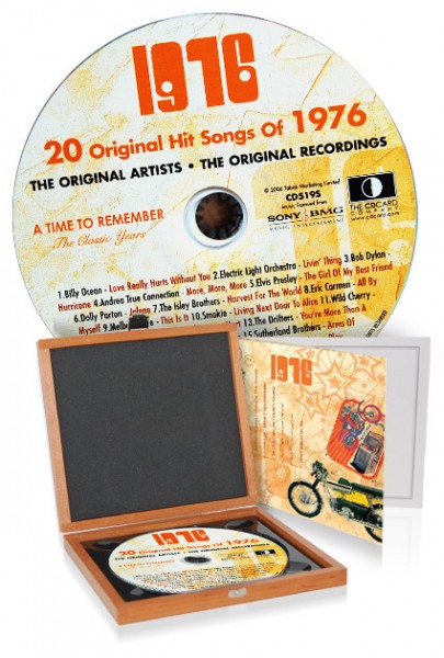 CD 1976 Musik-Hits in Luxusbox, auch mit Gravur!