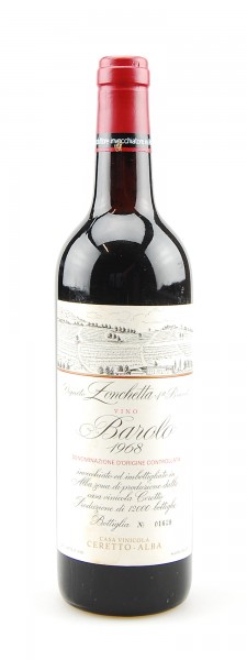 Wein 1968 Barolo Ceretto Vigneto Zonchetta 1a Brunate